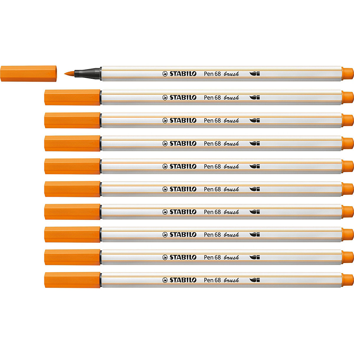 Premium-Filzstift Pen 68 brush, Pinselspitze für variable Strichstärken, orange