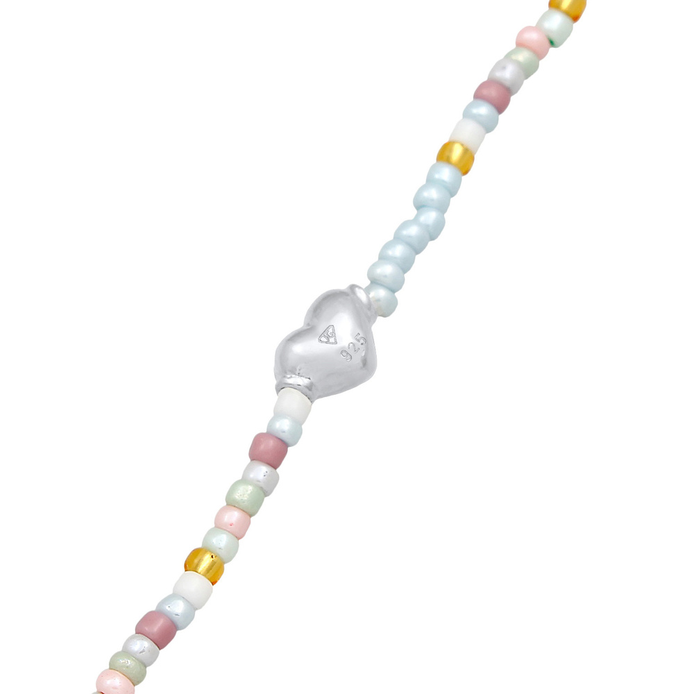Elli Elli Collier Femmes Choker verre perles coeur tendance en argent sterling 925 pla collier
