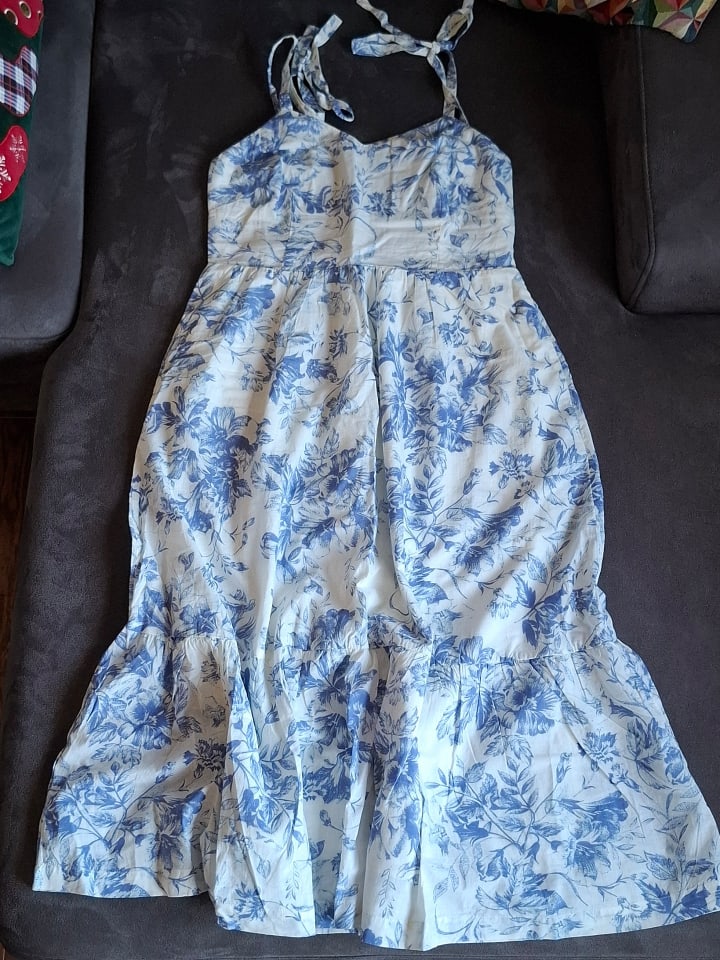 GAP Kleid in Weiß/ Hellblau günstig kaufen 40