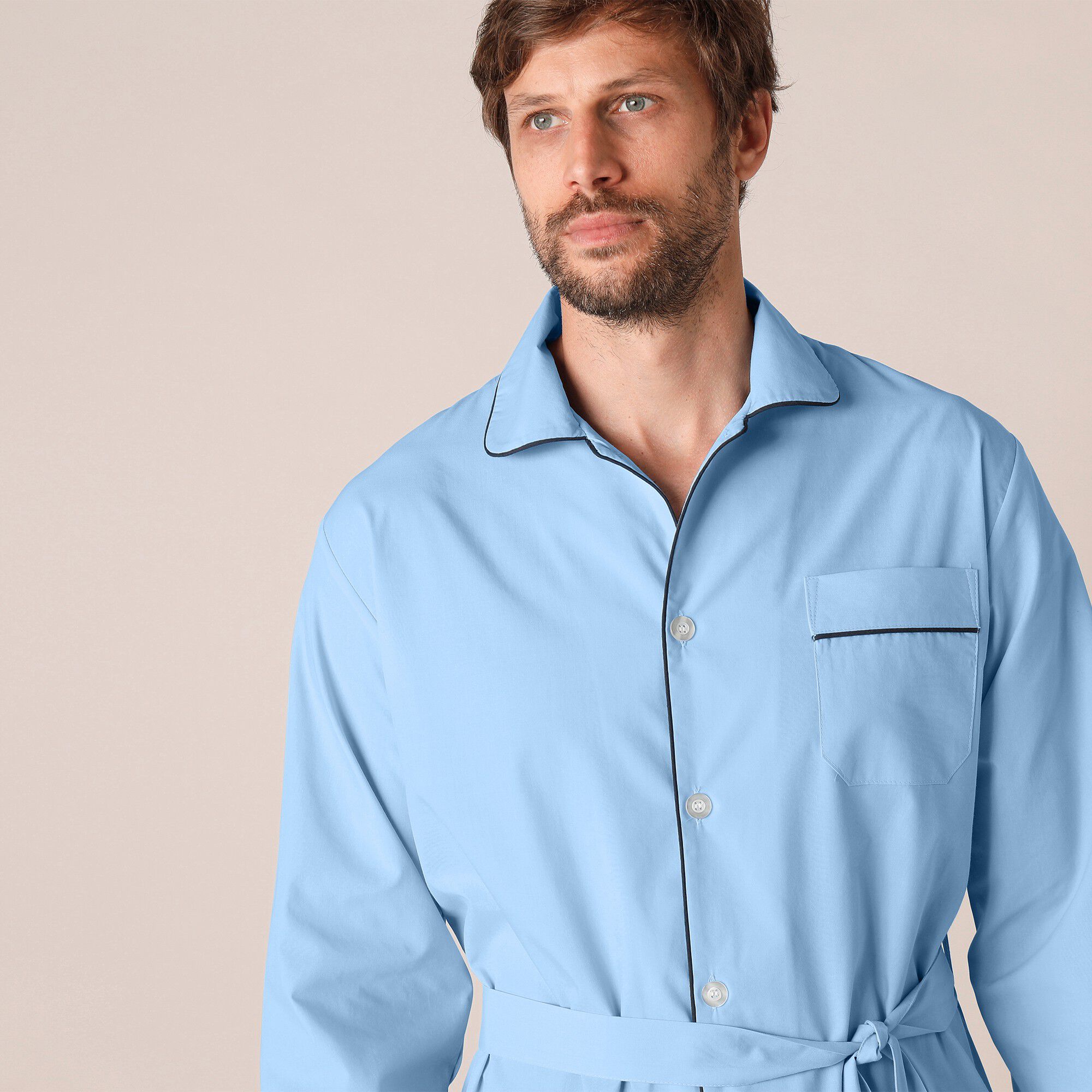 Veste de pyjama popeline boutonnée