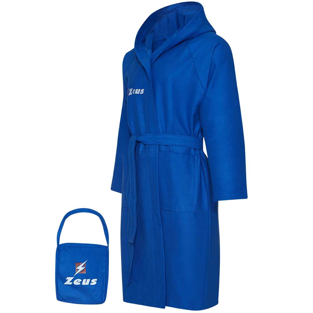Zeus Unisex Mikrofaser Bademantel blau