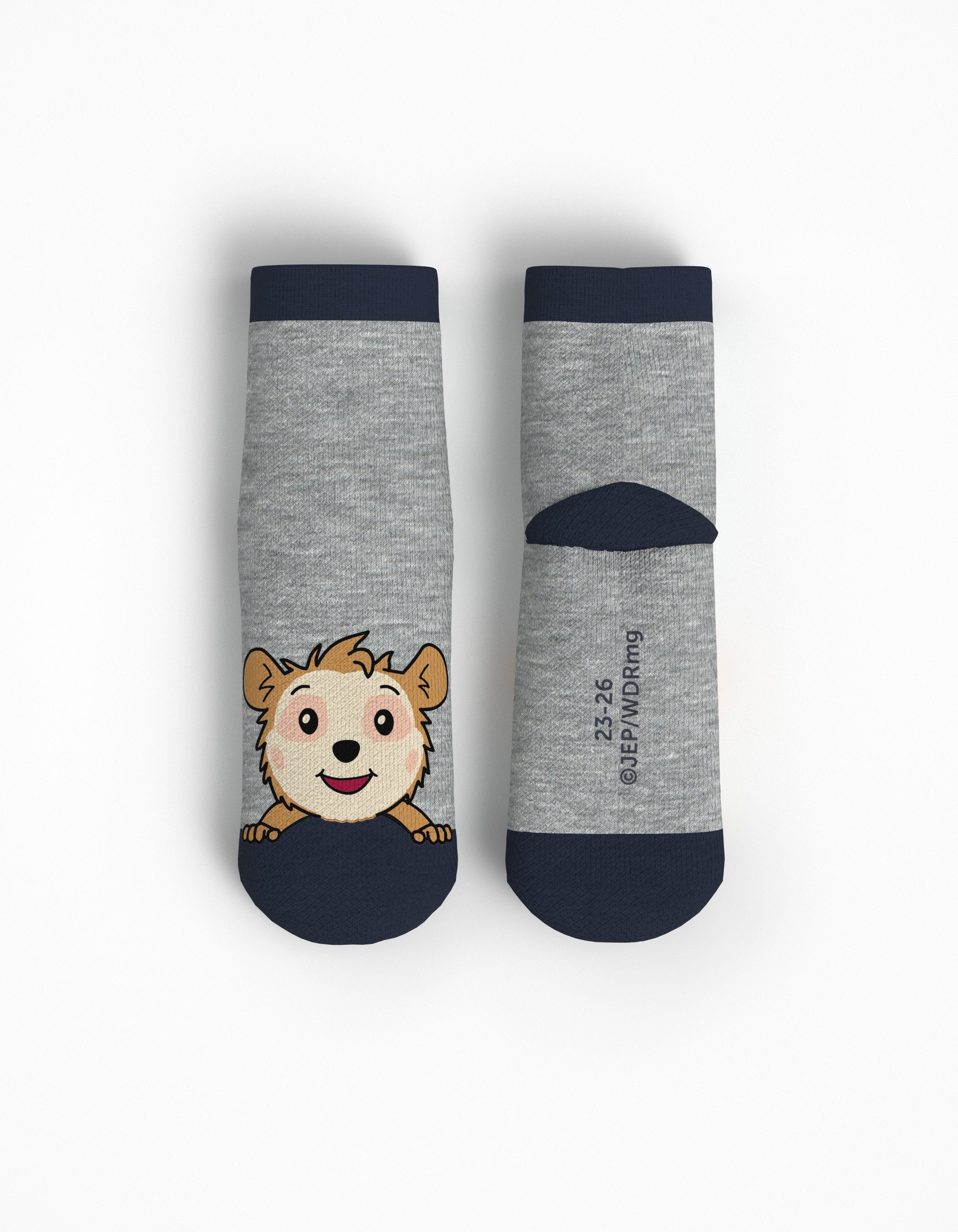 Bobo Siebenschläfer Kurzsocken 2er-Pack Kindersocken, blau/grau (2er Pack) mit eingestricktem Bobo Siebenschläfer Motiv