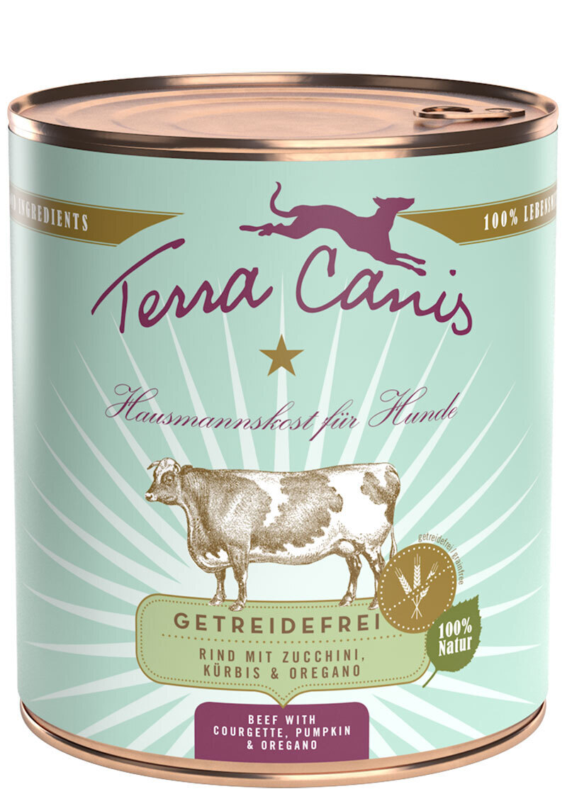 Terra Canis Hundenassfutter Terra Canis Getreidefrei Adult 6x800g Rind mit Zucchini, Kürbis & Oregano