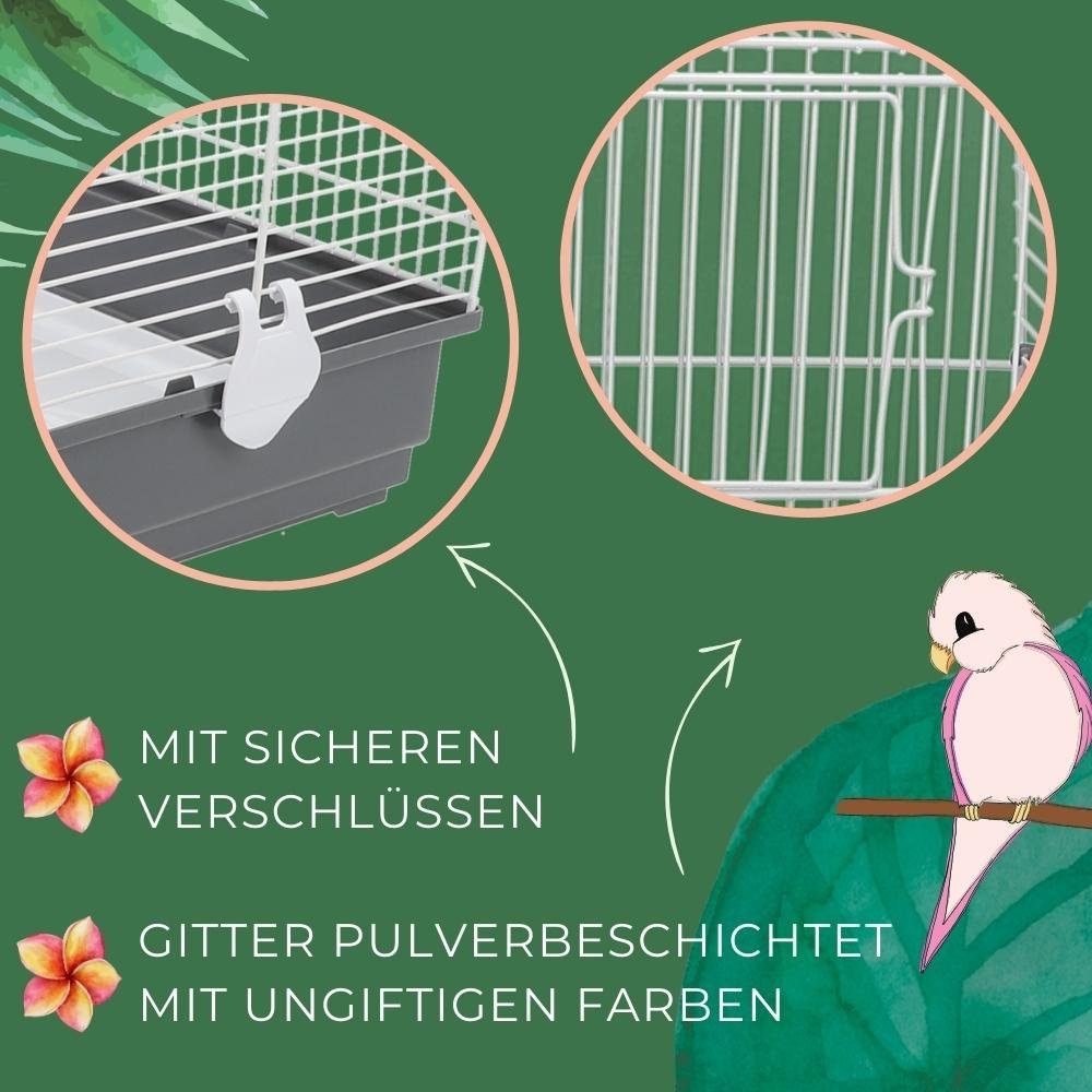GarPet Vogelkäfig Vogelkäfig Wellensittich Kanarien Käfig für Vögel Transport Vogelbauer