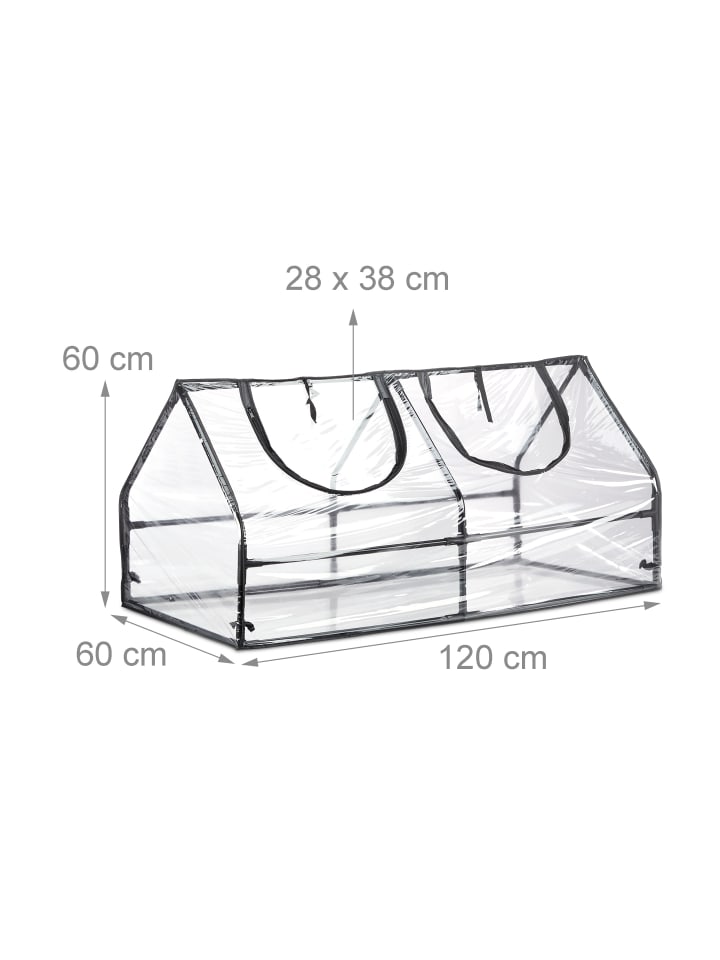 relaxdays Gewächshausaus in Transparent - (B)120 x (H)60 x (T)60 cm günstig kaufen onesize