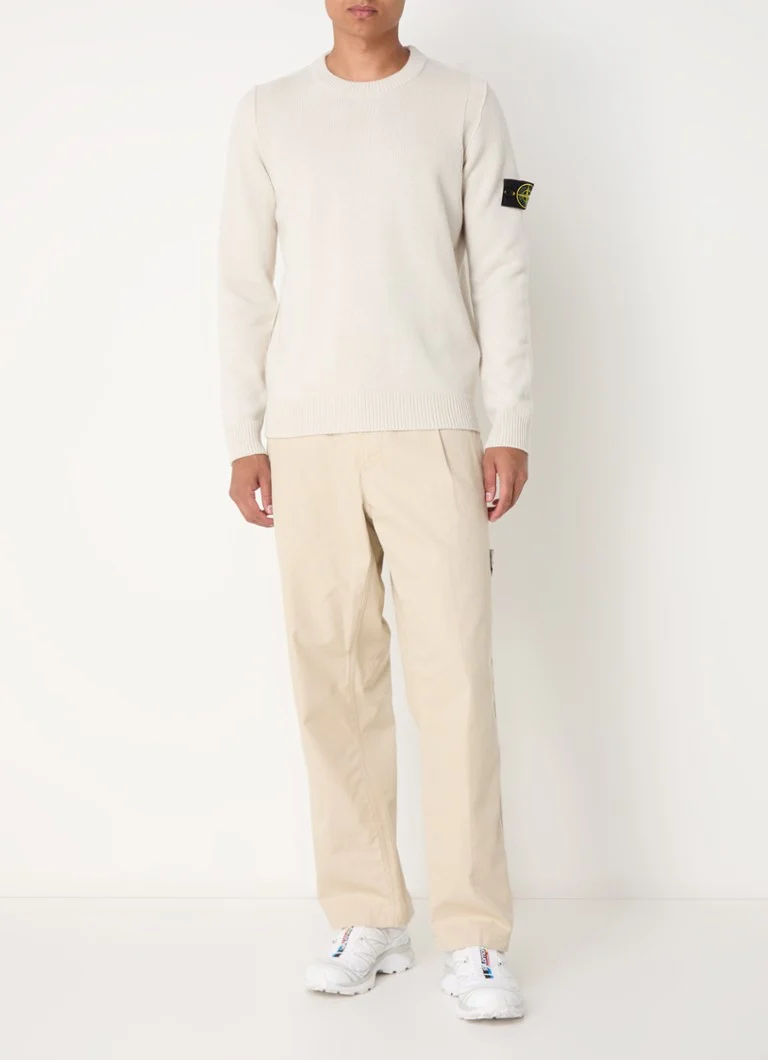 Pantaloni Stone Island 312F1 cu croi drept și buzunare laterale