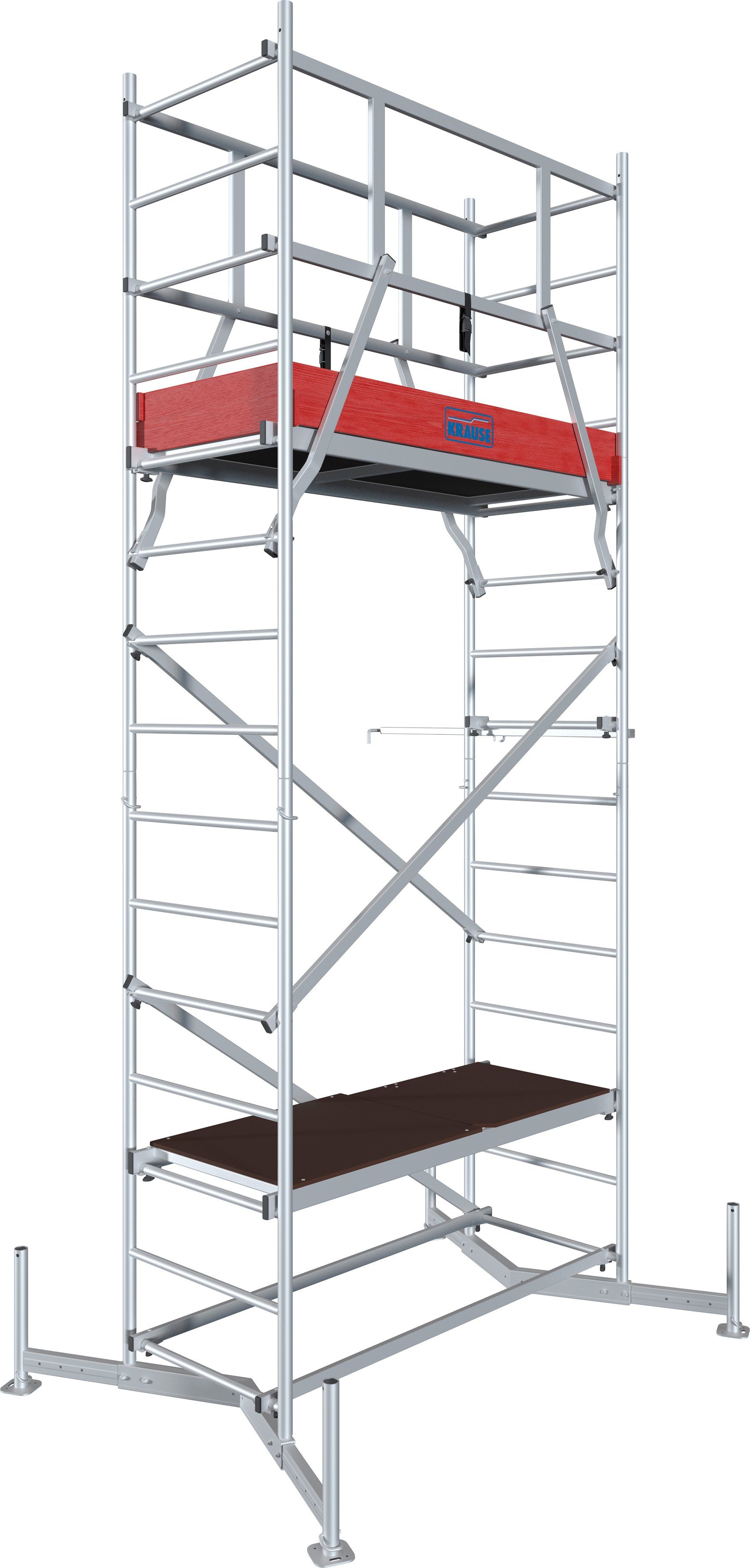 KRAUSE Arbeitsgerüst ClimTec System, (Set), Komplettgerüst, inkl. 1 Aufstockung, Arbeitshöhe: 5 Meter