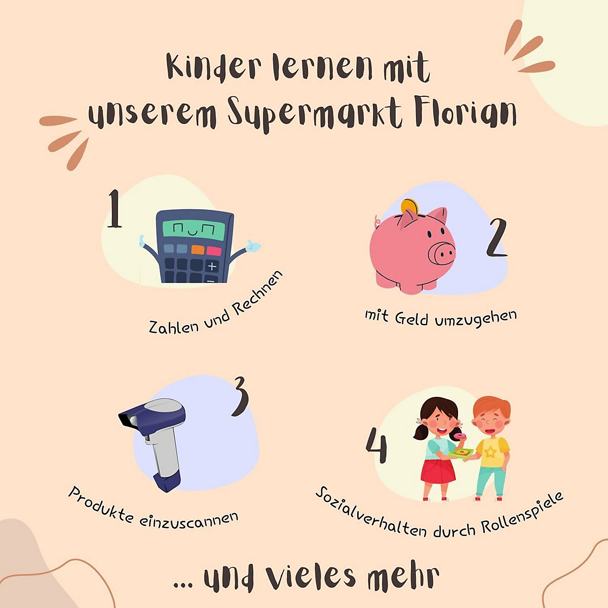 Supermarkt Florian Kaufladen mit viel Zubehör - ab 3 Jahren