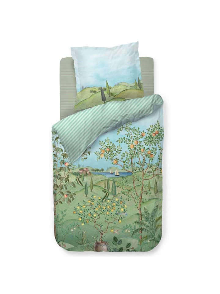 PiP Studio Bettwäsche La Campagna in Grün günstig kaufen 200x200 (2x 80x80 cm)