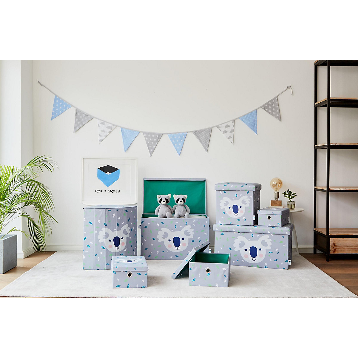 Aufbewahrungsbox Sitzhocker Koala, 35,5 x 35,5 x 35,5 cm
