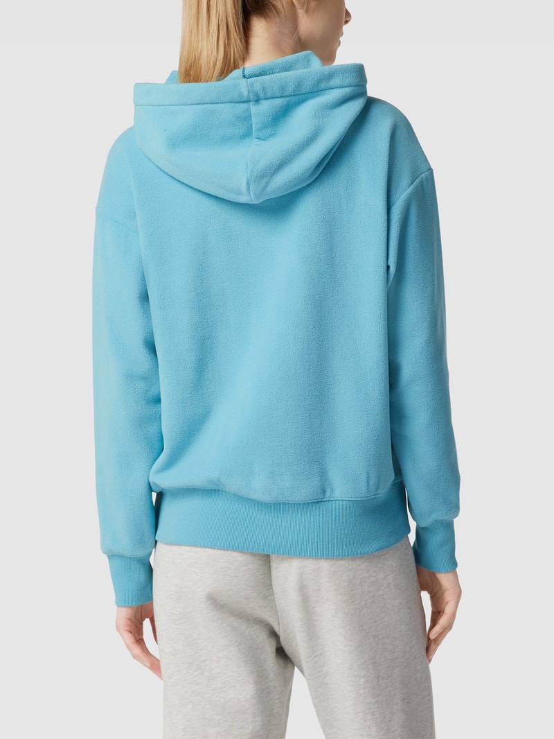 Hoodie mit Label-Stitching in hellblau