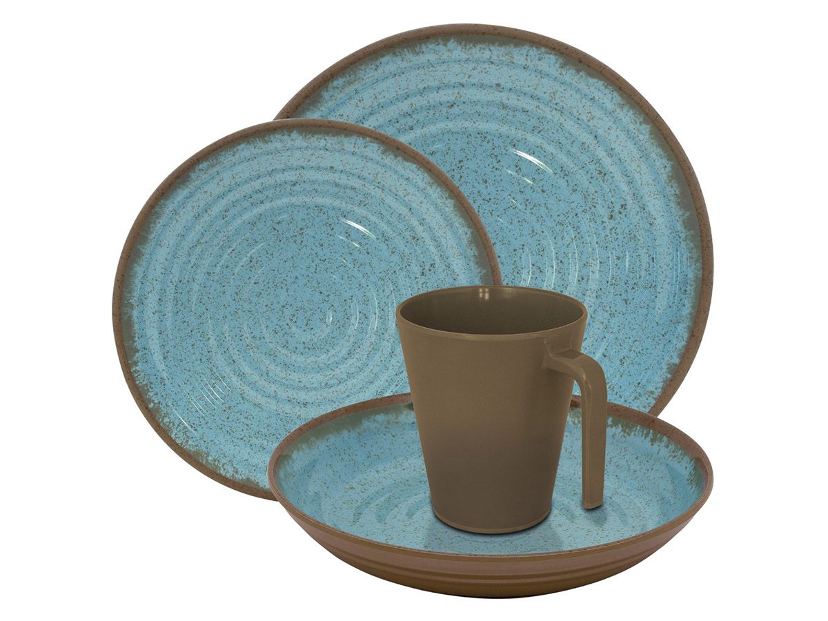 Eurotrail Ocean Melamine 16 Teilig Camping Geschirr