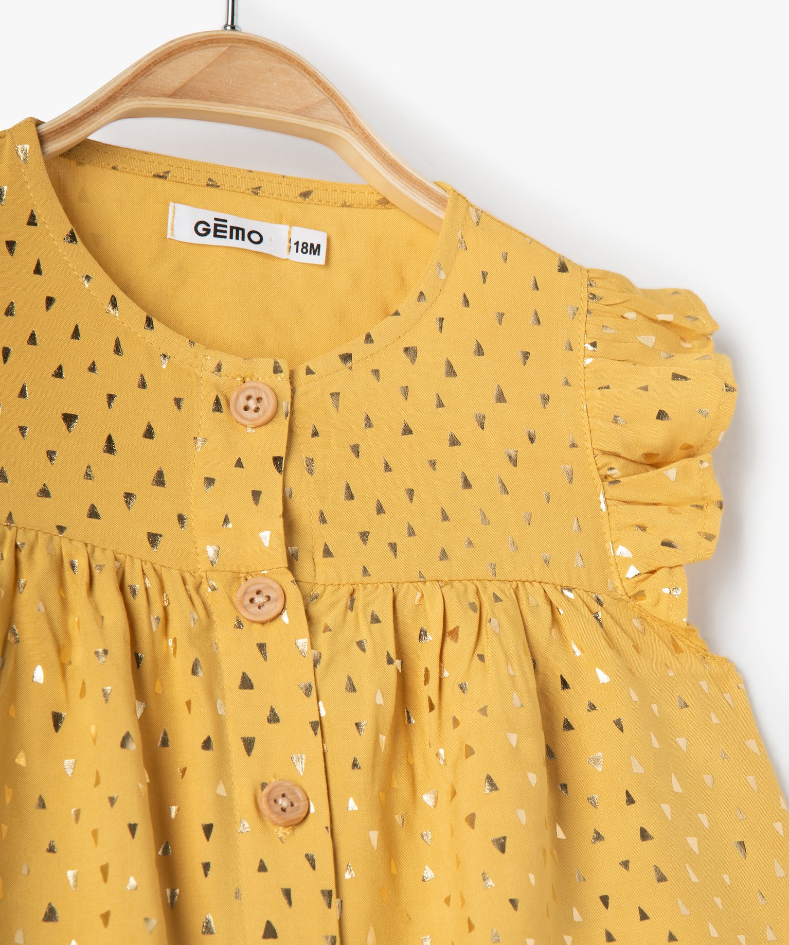 Blouse bébé fille sans manches à motifs jaune | GEMO