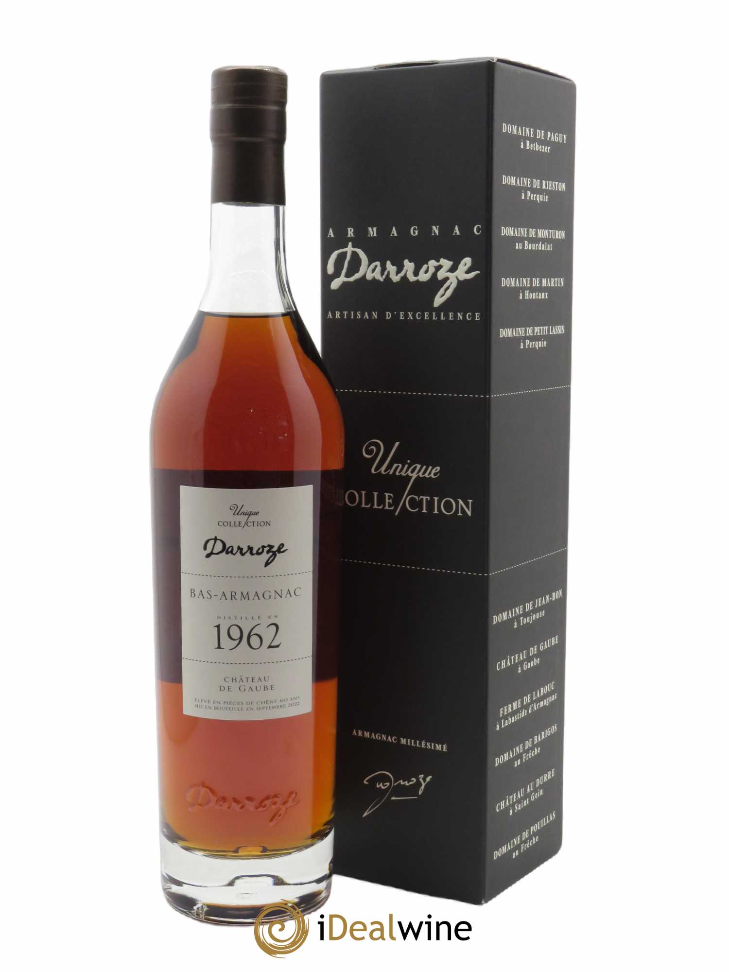 Bas-Armagnac Château de Gaube 42.5° Darroze  1962 - Lot de 1 Bouteille