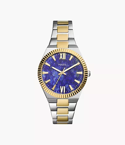 Fossil Uhr Scarlette 3-Zeiger-Werk Edelstahl Bicolor