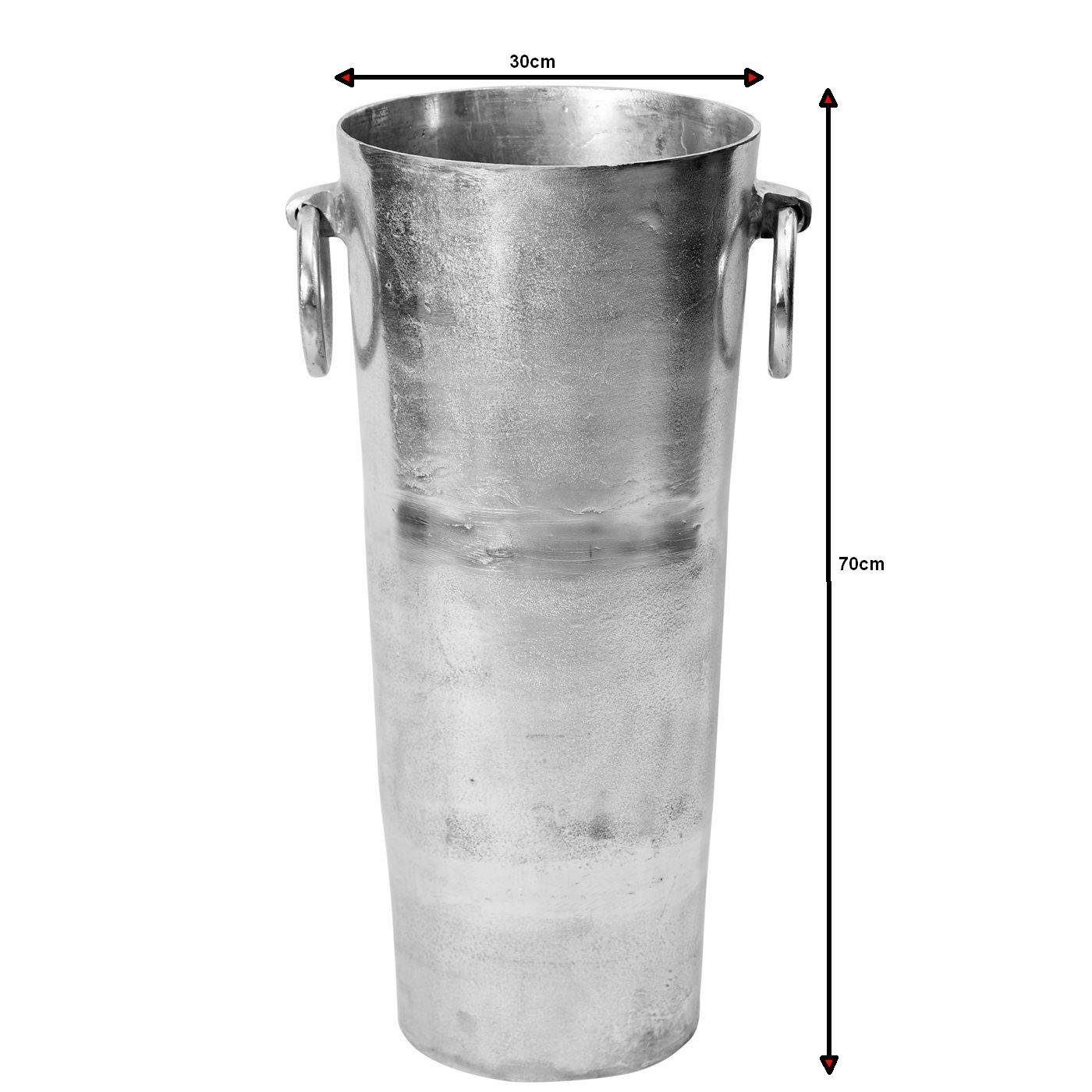 baario Bodenvase Bodenvase MALO 70cm hoch, XXL silber Aluminium Dekovase groß Design