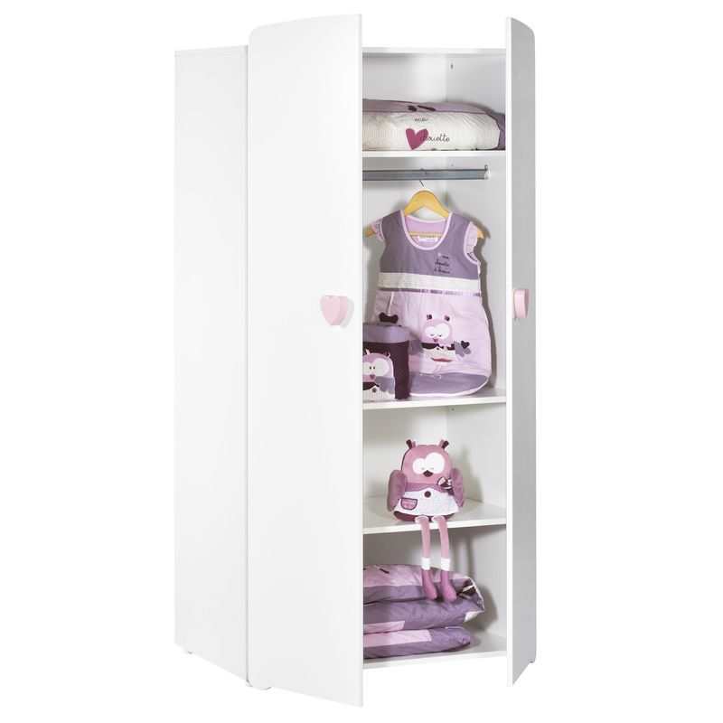 Armoire 2 portes boutons coeur Basic