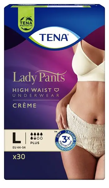 Tena Lady Pants Plus, упијајуће гаћице за жене, крем боја, величина L