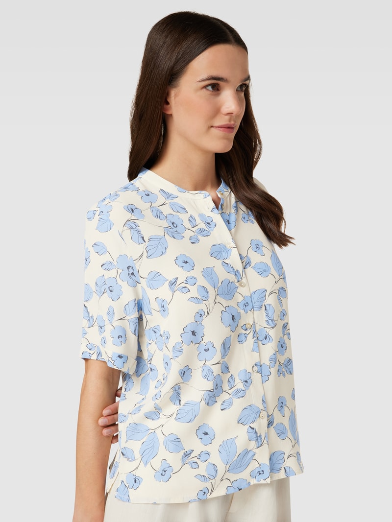 Bluse aus Viskose mit floralem Print in offwhite
