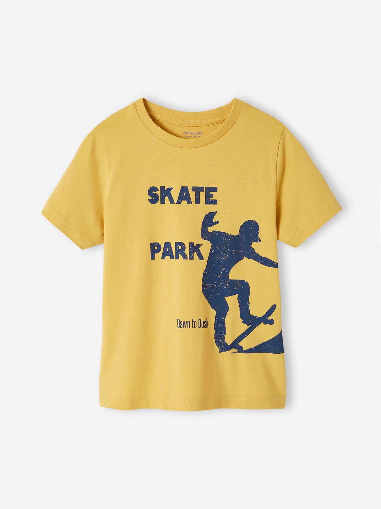 Vertbaudet Jungen T-Shirt mit Schriftzug oder Print BASIC Oeko-Tex - wollweiß