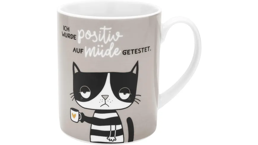 HAPPYLIFE XL-Tasse »Positiv auf müde getestet«