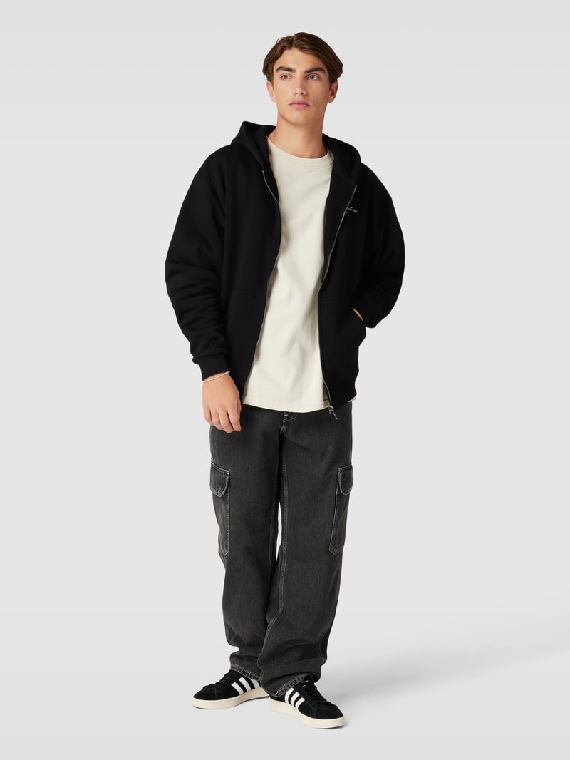 Sweatjacke mit Label-Detail in black