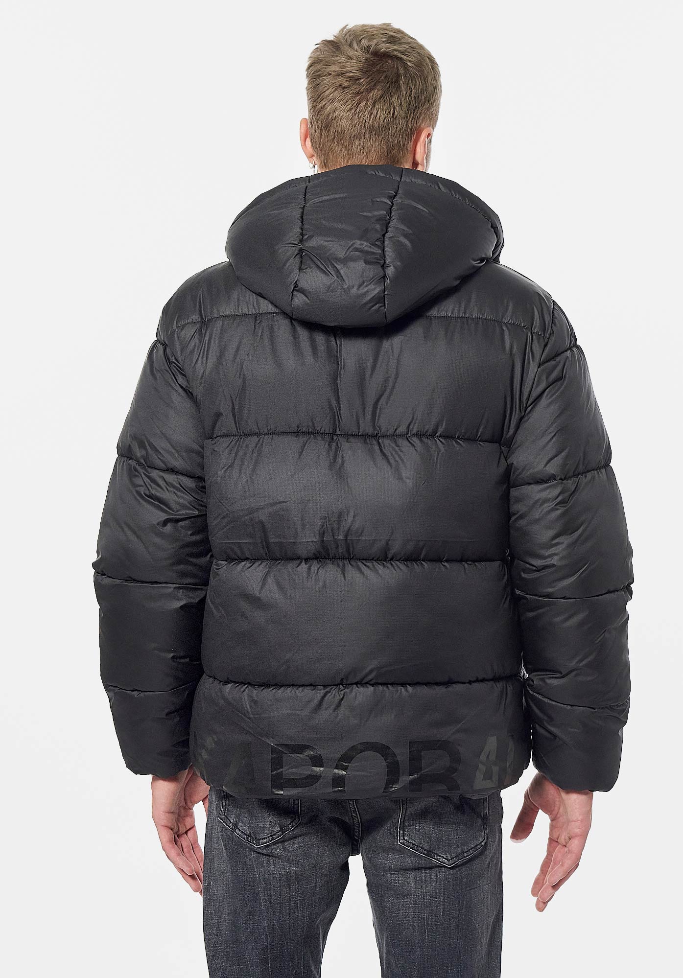 SIMON  Doudoune noire Homme en 100% polyester recyclé