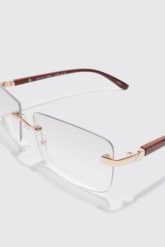 Eckige rahmenlose Sonnenbrille