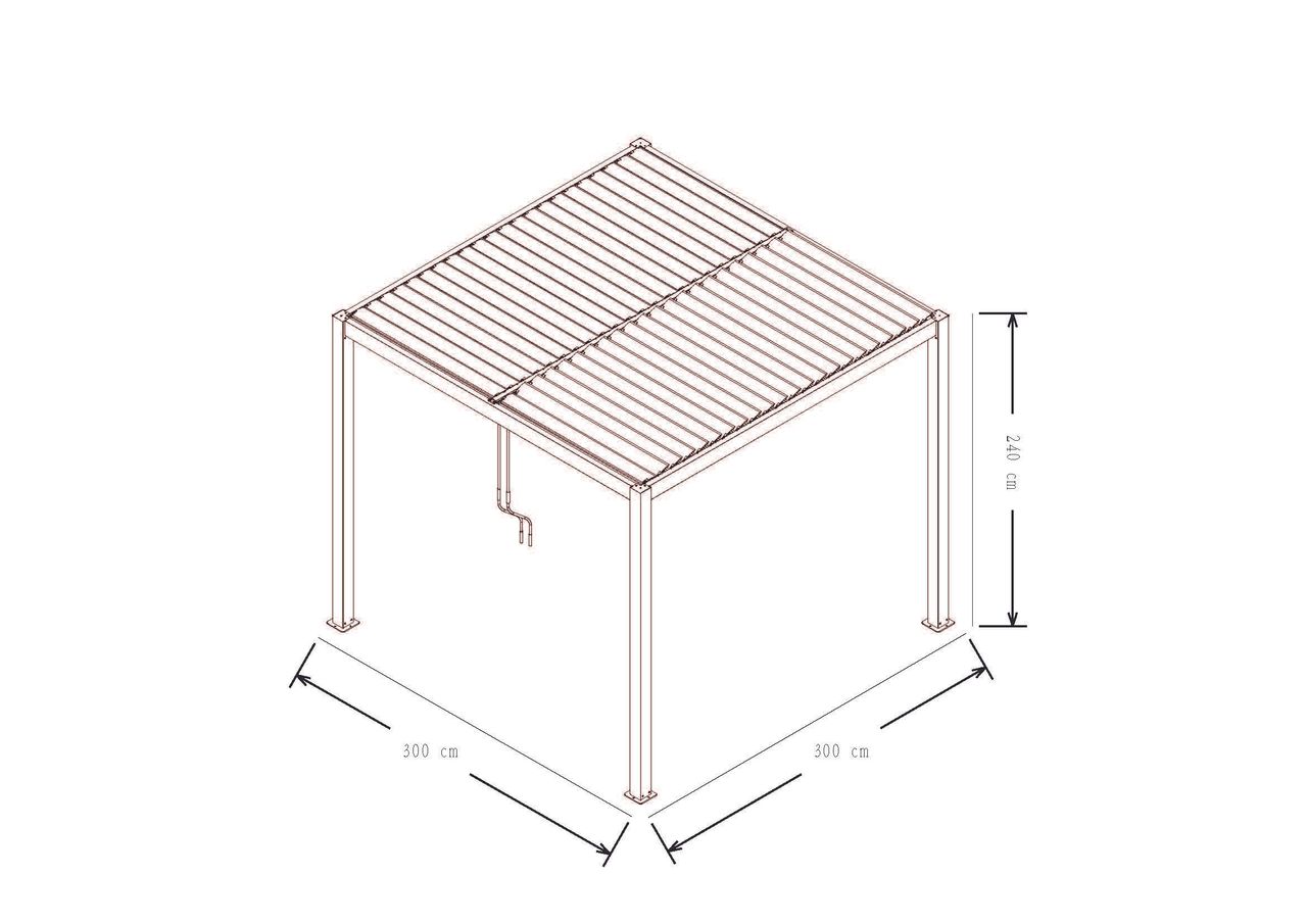 CHILLROI Pavillon mit Lamellendach, ca. 300 x 300 x 240 cm