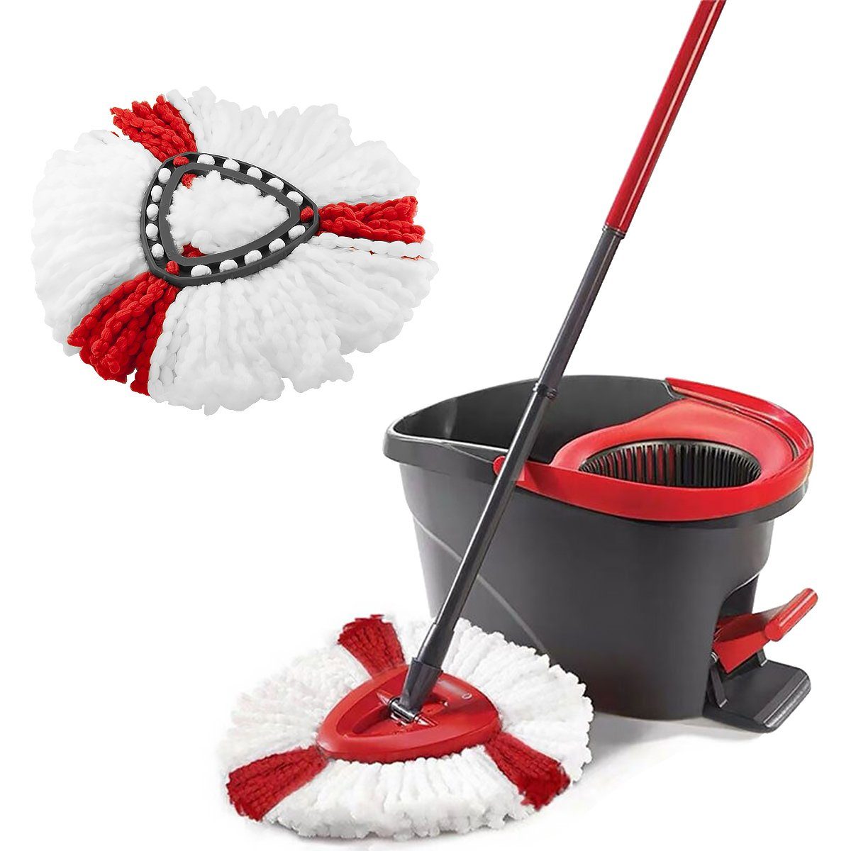 MidGard Wischmopp Ersatzmopp Ersatz-Mopp geeignet für Vileda Turbo 2in1 EasyWring&Clean