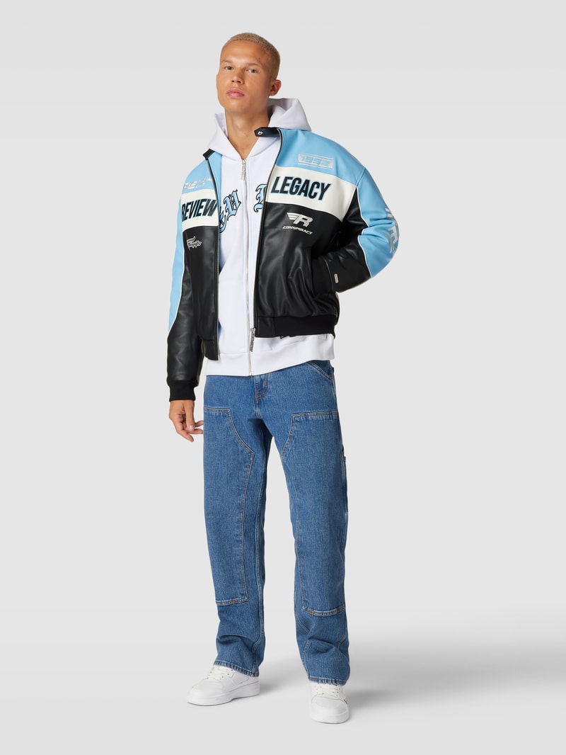 Sweatjacke mit Label-Motiv in weiß
