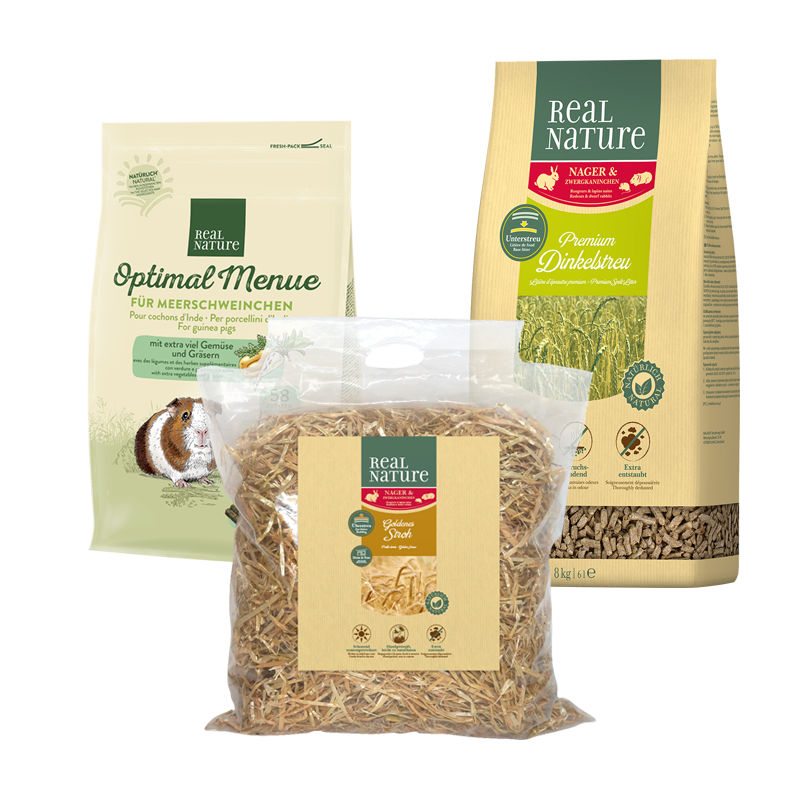 REAL NATURE Streu & Stroh REAL NATURE Meerschweinchen Geschenk-Set 3tlg.
