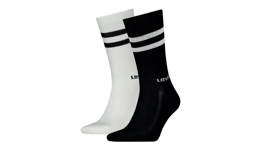 Levis Unisex Sportsocken  Regular Cut Sport Stripe 2er Pack schwarz