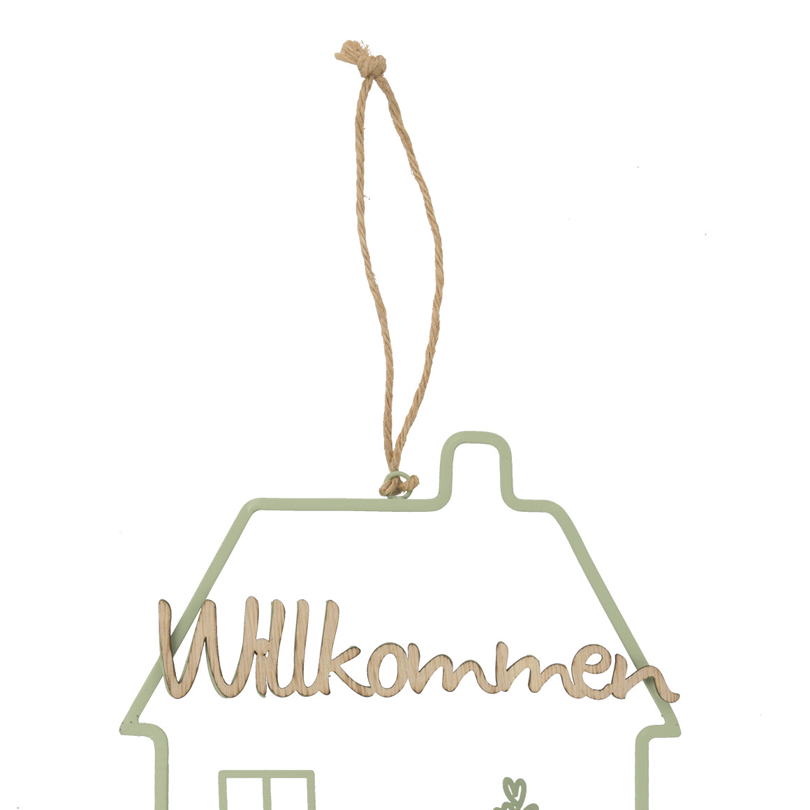 Deko-Hänger Metallschild Haus mit Blume
