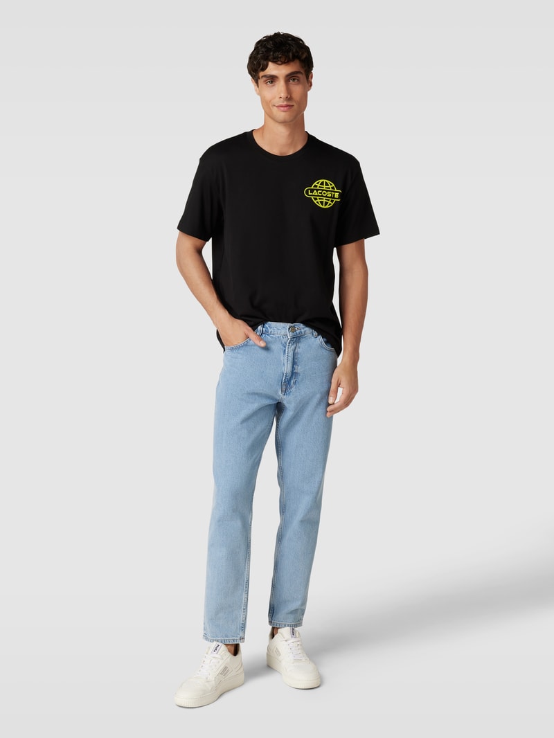 T-Shirt mit Label-Print in schwarz