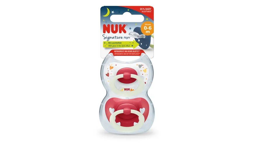 NUK Schnuller Signature Night Silikon 0-6 Monate