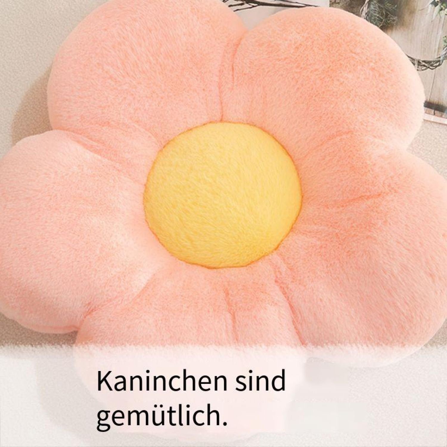 Einemgeld Bodenkissen Blumenboden Kissen Tatami Blumenförmiges Plüsch-Dekor der bequemen