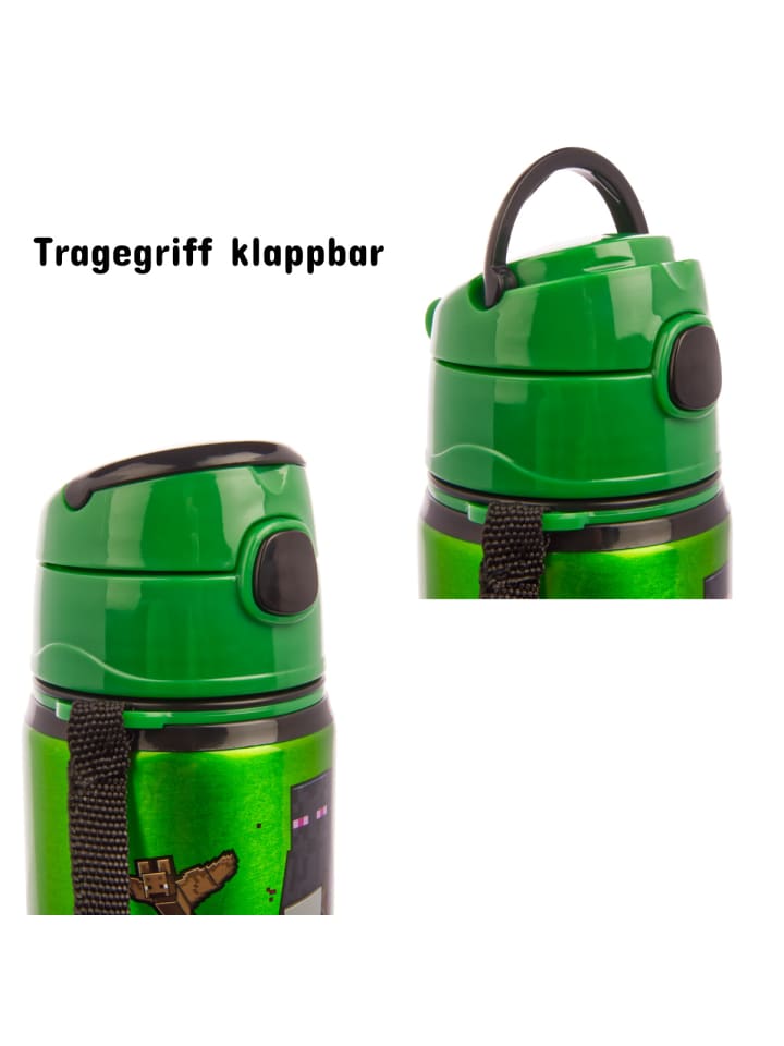 miniHeld Kinder Trinkflasche Minecraft 600ml Tragegurt Aluminium GameCharakter 3 Jahre günstig kaufen onesize