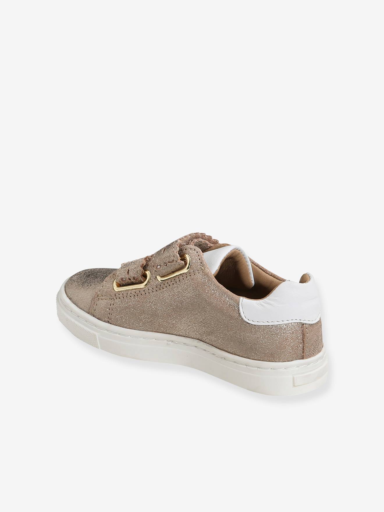 Baskets scratchées cuir fille collection maternelle bronze