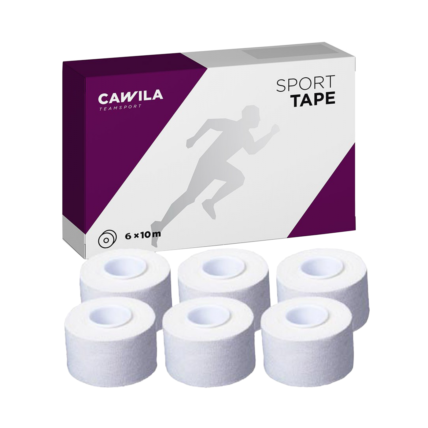 Cawila Sporttape ECO 3,8cm x 10m 6er Set Weiss