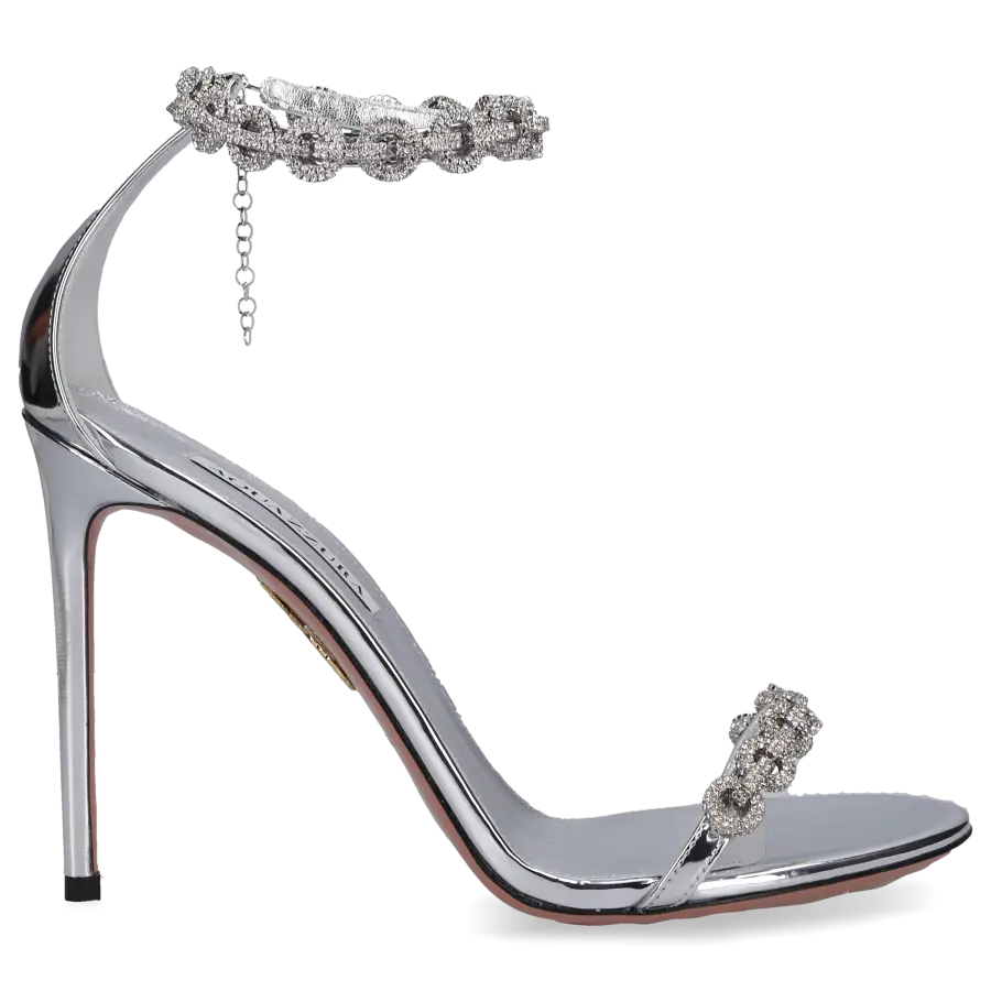 Aquazzura - Sandalen LOVE LINK 105 Kalbsleder - silber
