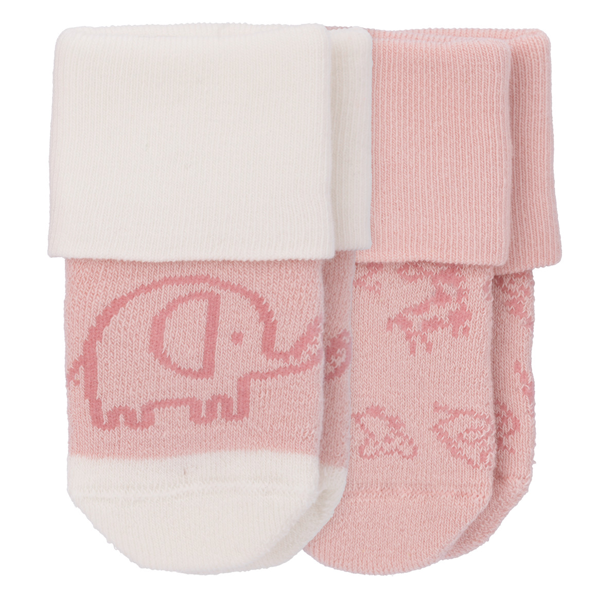 2 Paar Newborn Socken mit Umschlagbund