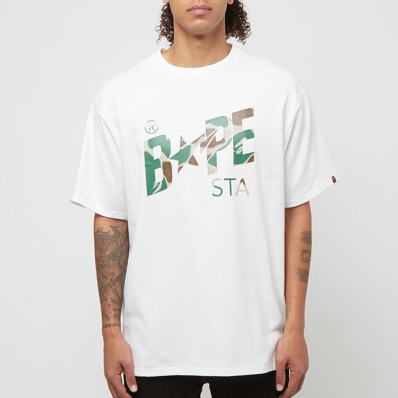 A Bathing Ape Liquid Camo Sta Logo Tee white