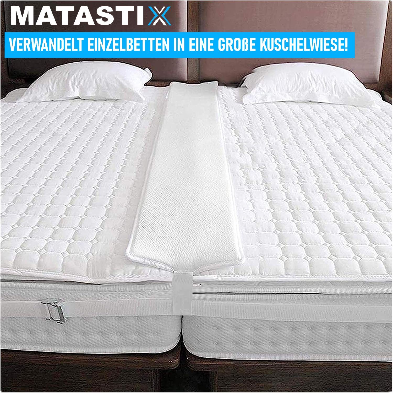 Matratzenkeil MATASTIX Liebesbrücke für Matratzen mit Spanngurt Matratzenverbinder MAVURA, Ritzenfüller Doppelbettbrücke 200x20cm