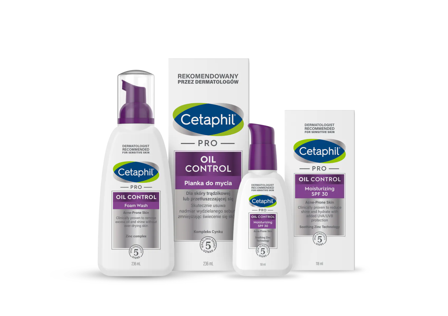 Cetaphil kozmetički set: Pro Oil Control hidratantna i matirajuća krema SPF30 + Pro Oil Control pjena za čišćenje