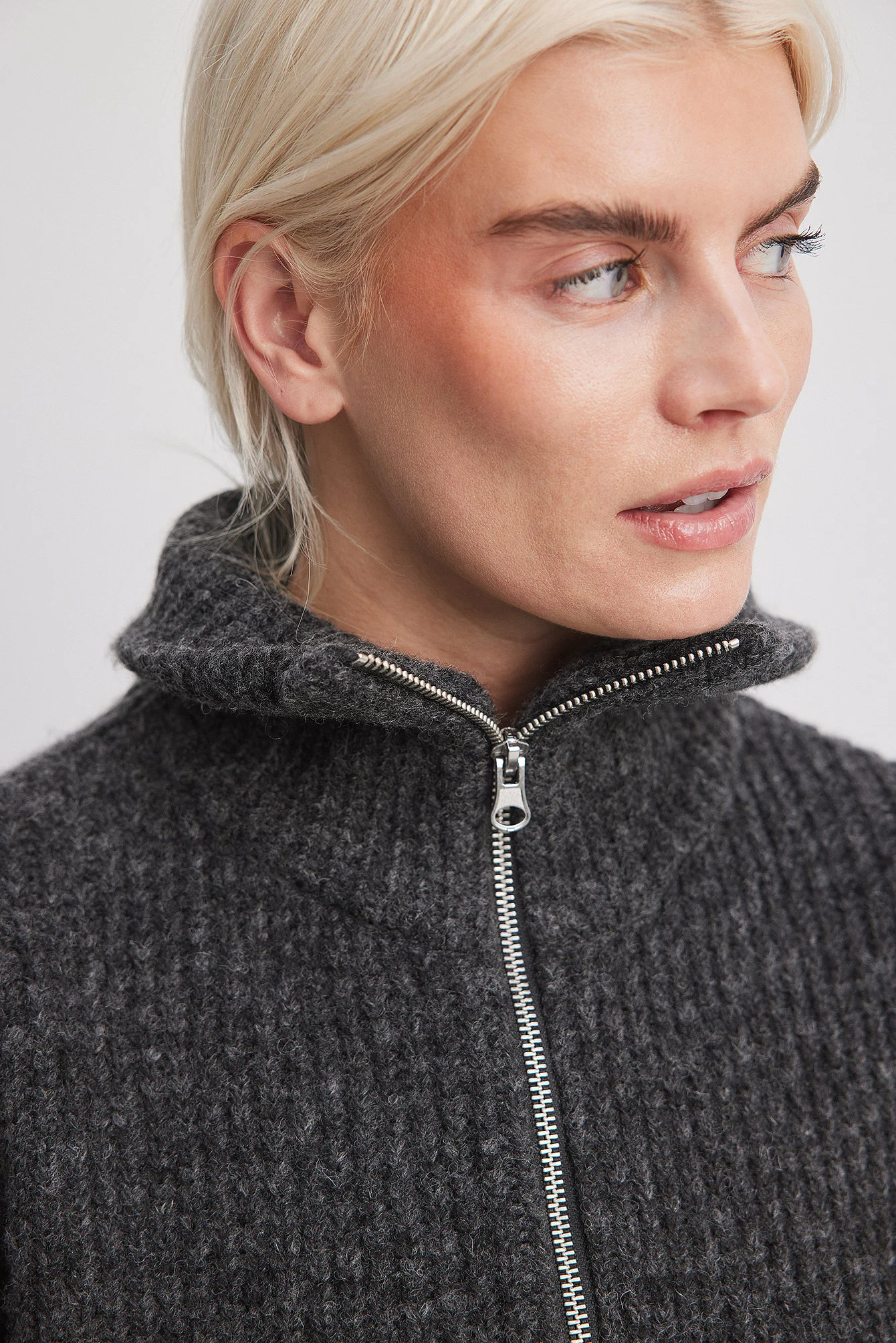 Strickpullover mit Reißverschluss