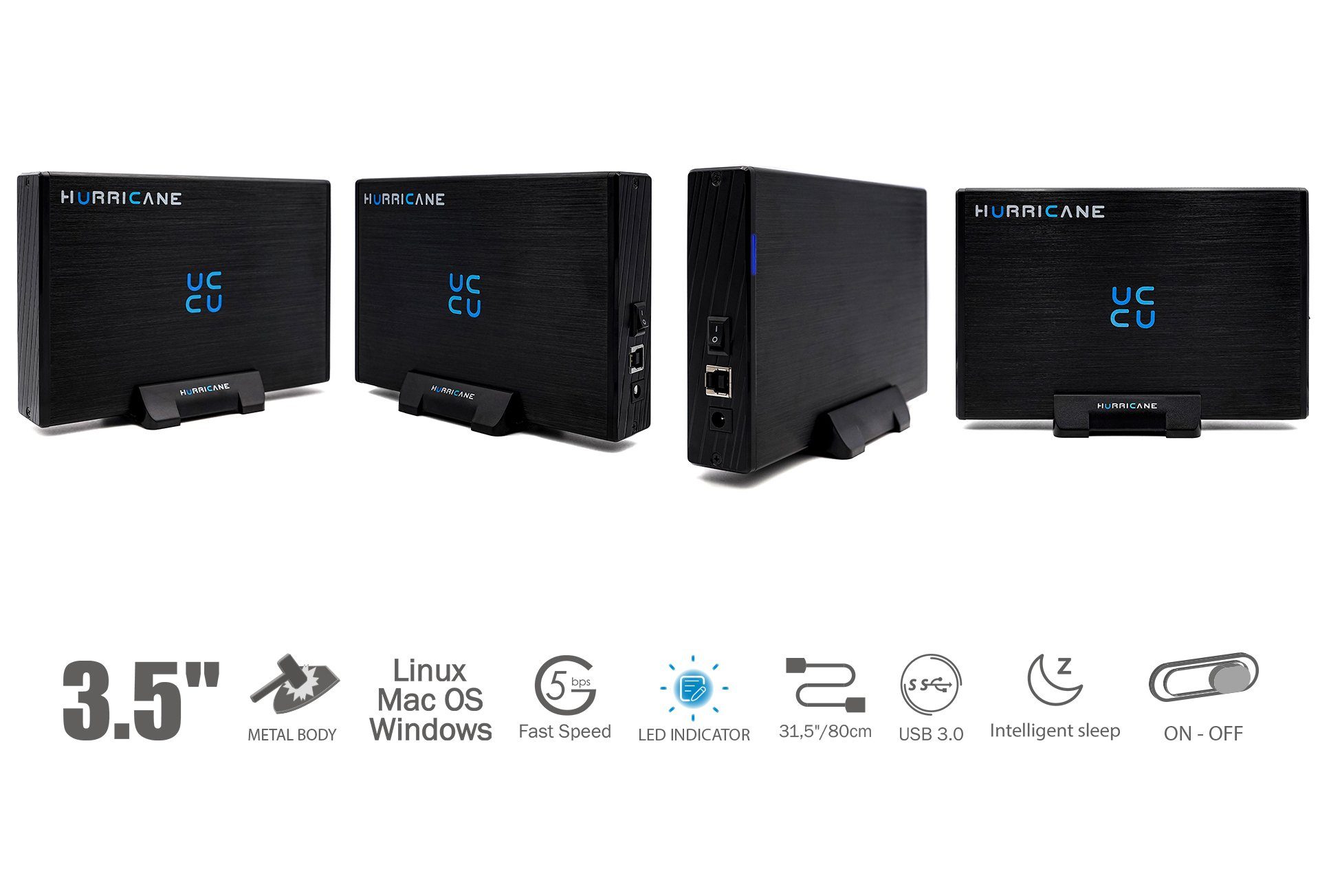 HURRICANE GD35612 Externe Festplatte 4TB, 3,5