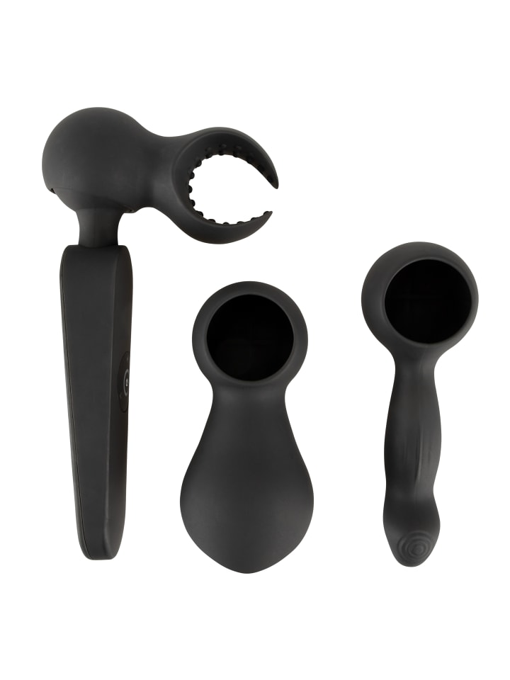 Couples Choice Massagestab wand vibrator with 3 Attachments in schwarz günstig kaufen 21,5 cm