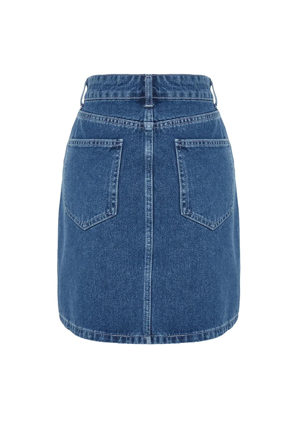 Trendyol Collection  Blauer Mini-Jeansrock mit hoher Taille TWOSS24ET00063