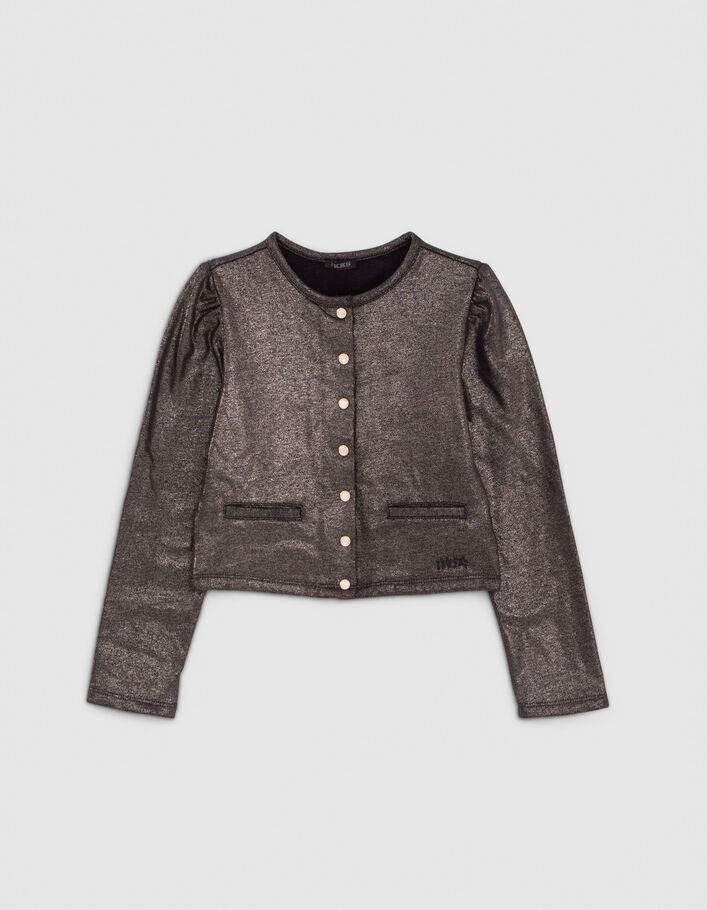 Cardigan champagne molleton pressionné fille